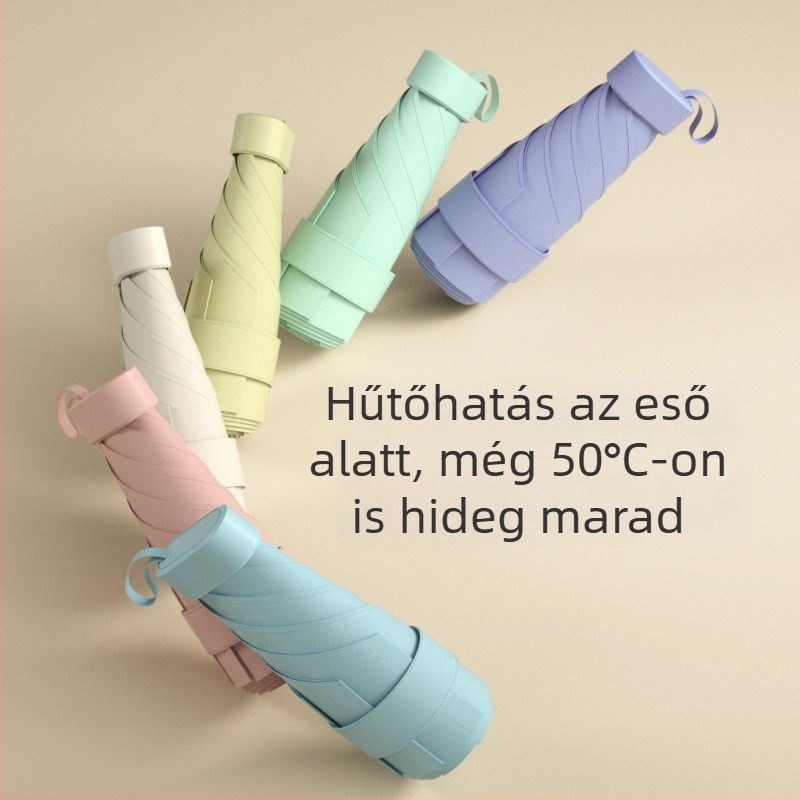 Kapszula alakú napernyő UPF >50 védelem, hat bordázat, 210T anyag, kézi nyitás