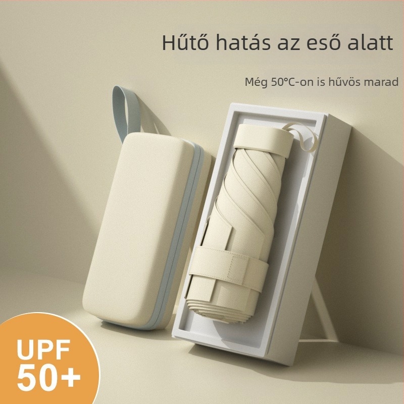 Kapszula alakú napernyő UPF >50 védelem, hat bordázat, 210T anyag, kézi nyitás