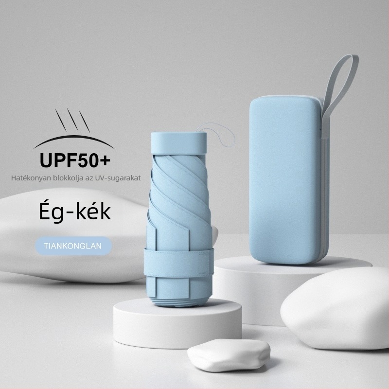 Kapszula alakú napernyő UPF >50 védelem, hat bordázat, 210T anyag, kézi nyitás