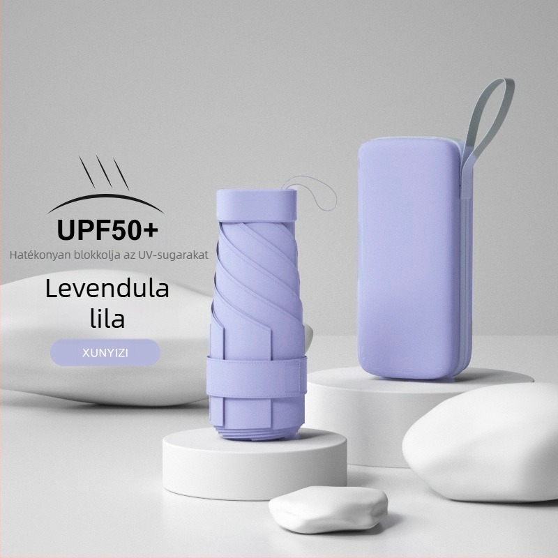 Kapszula alakú napernyő UPF >50 védelem, hat bordázat, 210T anyag, kézi nyitás