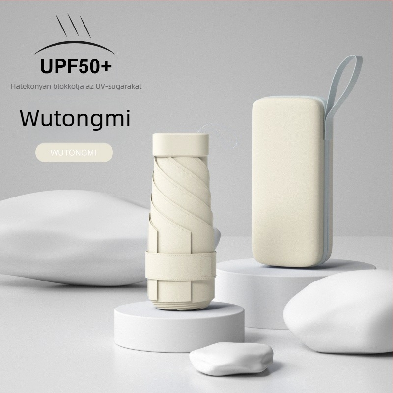 Kapszula alakú napernyő UPF >50 védelem, hat bordázat, 210T anyag, kézi nyitás