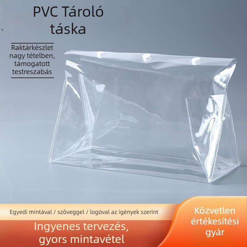 PVC kozmetikai táska, hengeres utazási neszesszer, vízálló, többfunkciós tároló, logó nyomtatására kész