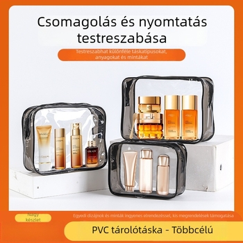 Vízálló PVC kozmetikai táska utazáshoz, nagy kapacitású átlátszó cipzáros neszeszer, kozmetikai szervező, száraz–nedves elválasztás