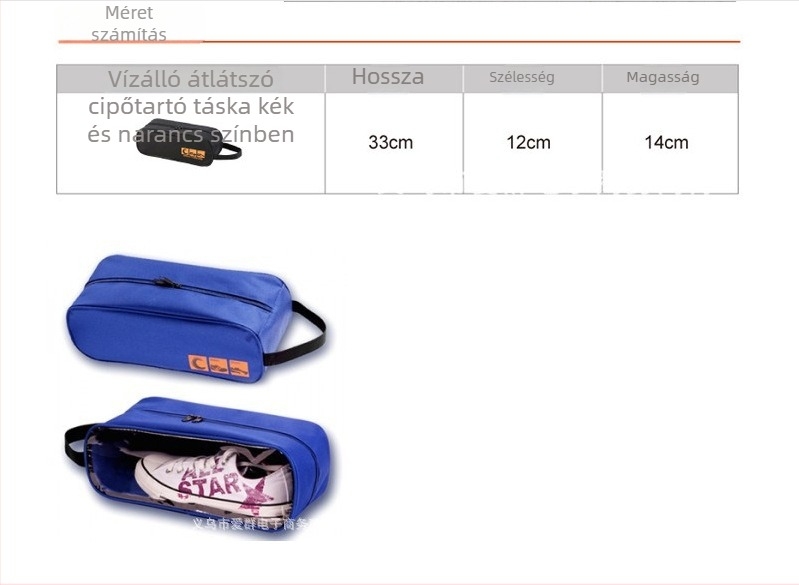 Utazási cipő-táska, poliészterből, vízálló és lélegző, cipő- és csizma tárolására