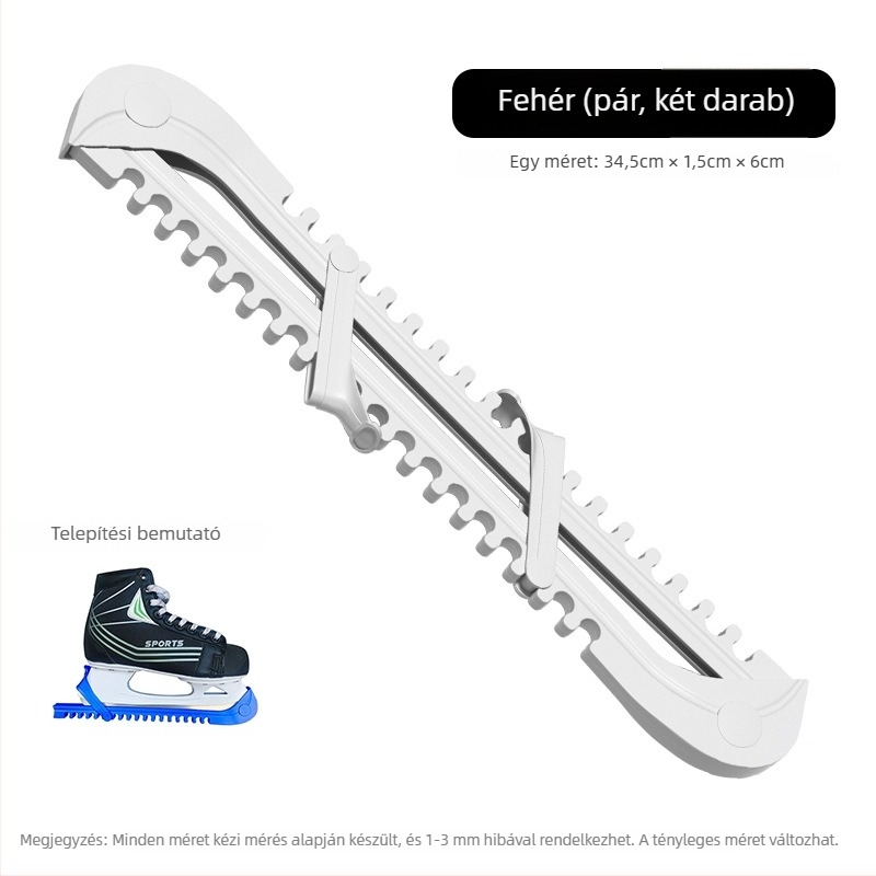 Jégkorong korcsolya pengéjének védőborítása – kompatibilis felnőttek és gyermekek számára, pengeszélesség 34.5×1.5×6 cm