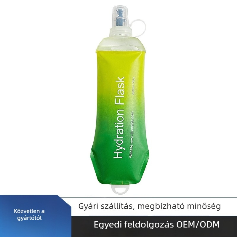 Kültéri összecsukható TPU vízpalack, 250 ml, matt felület, egyszínű, futáshoz, túrázáshoz és kempingezéshez