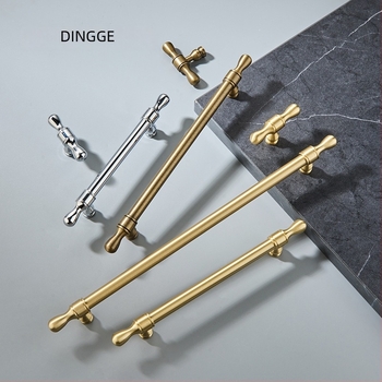 Dingge szekrényajtó fogantyú, Modell 6071, sárgaréz, öntvény, modern letisztult stílus