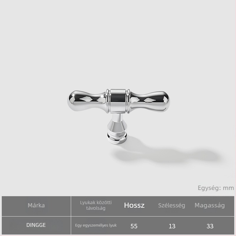 Dingge szekrényajtó fogantyú, Modell 6071, sárgaréz, öntvény, modern letisztult stílus