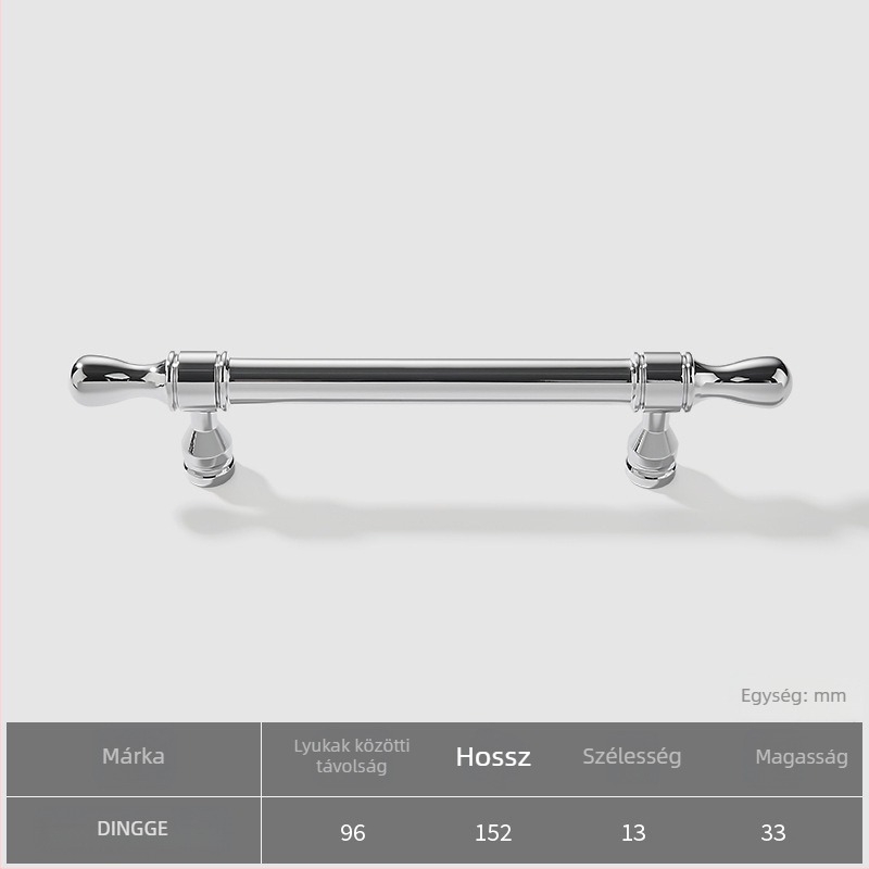 Dingge szekrényajtó fogantyú, Modell 6071, sárgaréz, öntvény, modern letisztult stílus