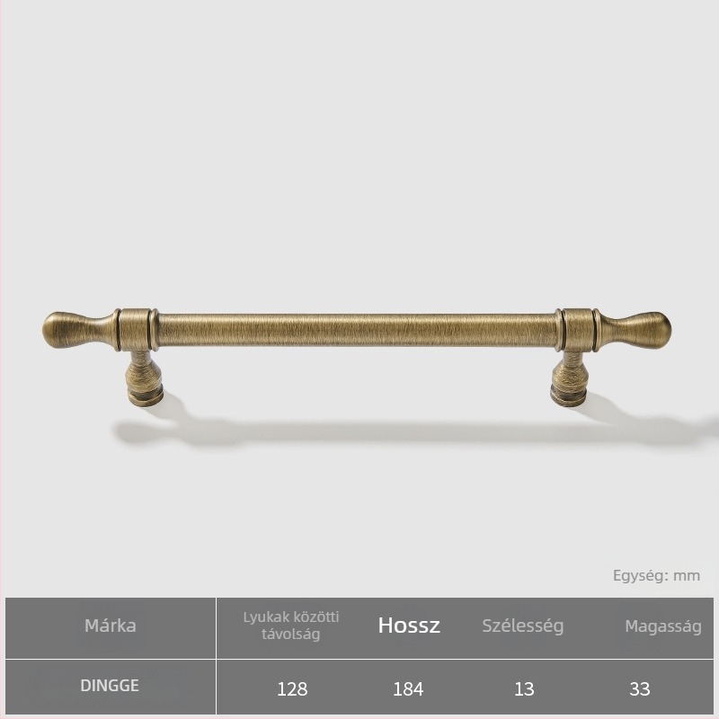Dingge szekrényajtó fogantyú, Modell 6071, sárgaréz, öntvény, modern letisztult stílus