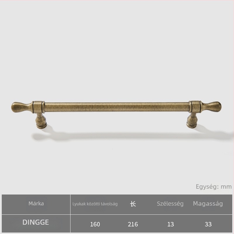 Dingge szekrényajtó fogantyú, Modell 6071, sárgaréz, öntvény, modern letisztult stílus