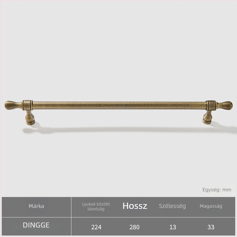 Dingge szekrényajtó fogantyú, Modell 6071, sárgaréz, öntvény, modern letisztult stílus