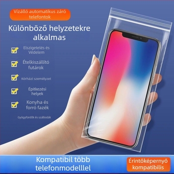 Egyszer használatos vízálló telefon-táska, vastag átlátszó tok, por- és homokálló, érintőképernyő-kompatibilis, zipzáras vízálló tasak kiszállítók számára