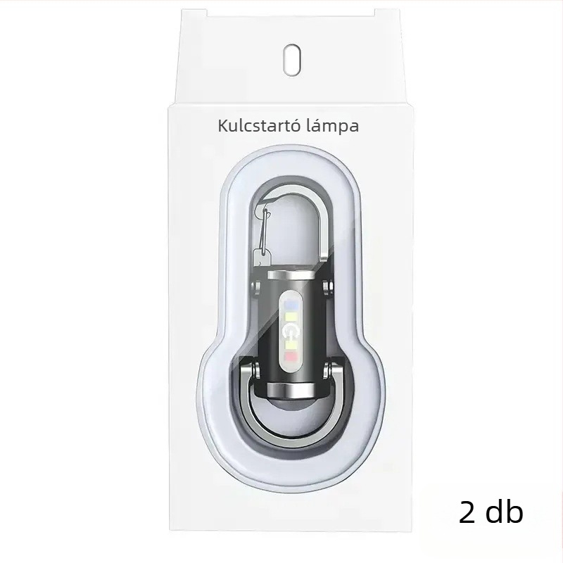 Multifunkcionális vízálló hordozható zseblámpa kulcstartóval, szilikon test, LED, újratölthető, kézzel hajtva