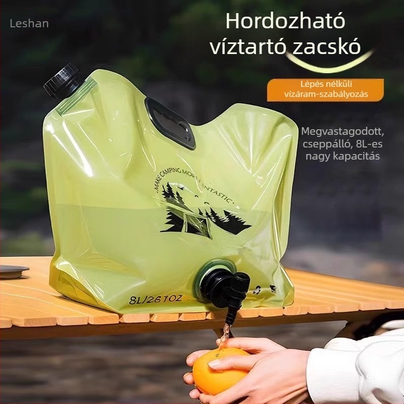 Kültéri víztároló táska 8L – Silk Flower anyag, vízálló szövet, újrahasználható túrázáshoz