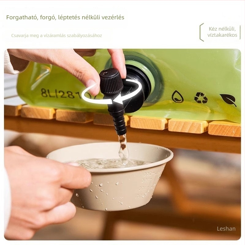 Kültéri víztároló táska 8L – Silk Flower anyag, vízálló szövet, újrahasználható túrázáshoz