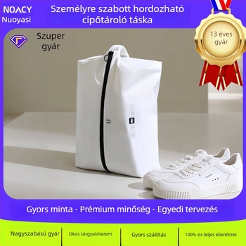 Utazási cipő tároló táska kubikus formájú, nylonból, többfunkciós, utazási tároláshoz, modern minimál stílus