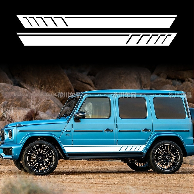 Kasusi Mercedes-Benz G-Class W463 karosszéria matrica geometriai mintázat, ragasztó oldalsó dekor