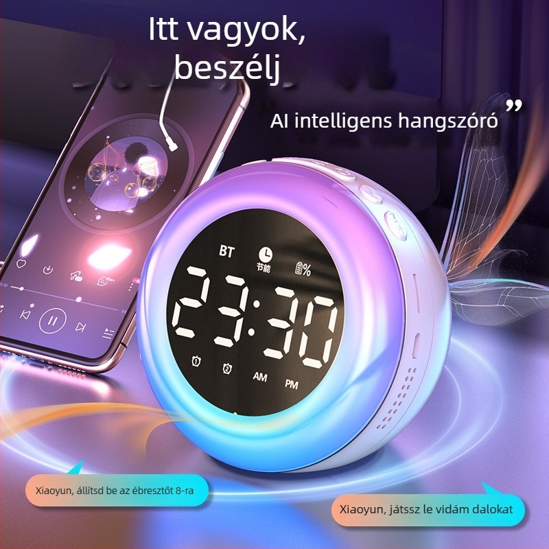 mogolala Diák ébresztő LED kijelzővel, csendes, akkumulátoros, éjszakai fény