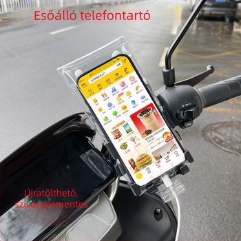 Átlátszó vízálló telefontok ételkiszállítók számára, újratölthető és érintőképernyő-kompatibilis kerékpározáshoz