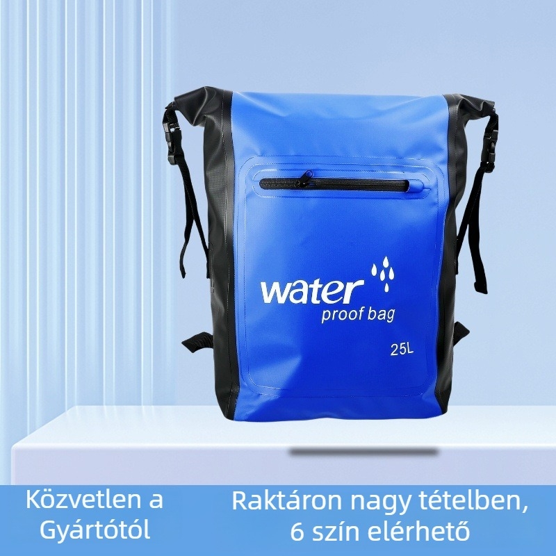 Kültéri vízálló hátizsák PVC-ből, 25 literes kapacitás, ideális búvárkodáshoz, raftinghoz, hegymászáshoz, strandhoz és kempingezéshez