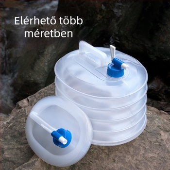 Összecsukható PE víztáska – élelmiszer-minőségű, összecsukható víztároló kültéri használatra, hordozható autóval történő kempingezéshez