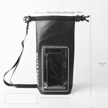 2L-es kültéri vízálló crossbody táska érintőképernyős telefonhoz – 2 az 1-ben PVC vízálló táska