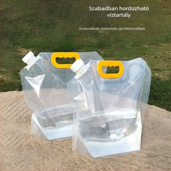 Összecsukható víz tartó táska kültéri használatra, PE műanyag, 2,5L/5L/10L kapacitás, Zhejiang eredet