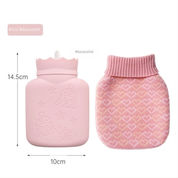 Szilikonból készült forróvizes palack – vízbefecskendezéses fűtés, robbanásbiztos, mini rajzfilm plüss kézmelegítő