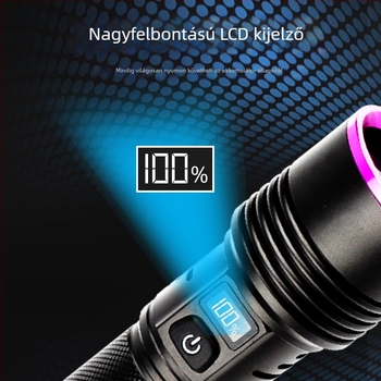 365 nm-es UV azonosító zseblámpa porcelán antifalsifikációhoz, test alumíniumötvözet, 7000 mAh akkumulátor, hatótávolság 50–100 m