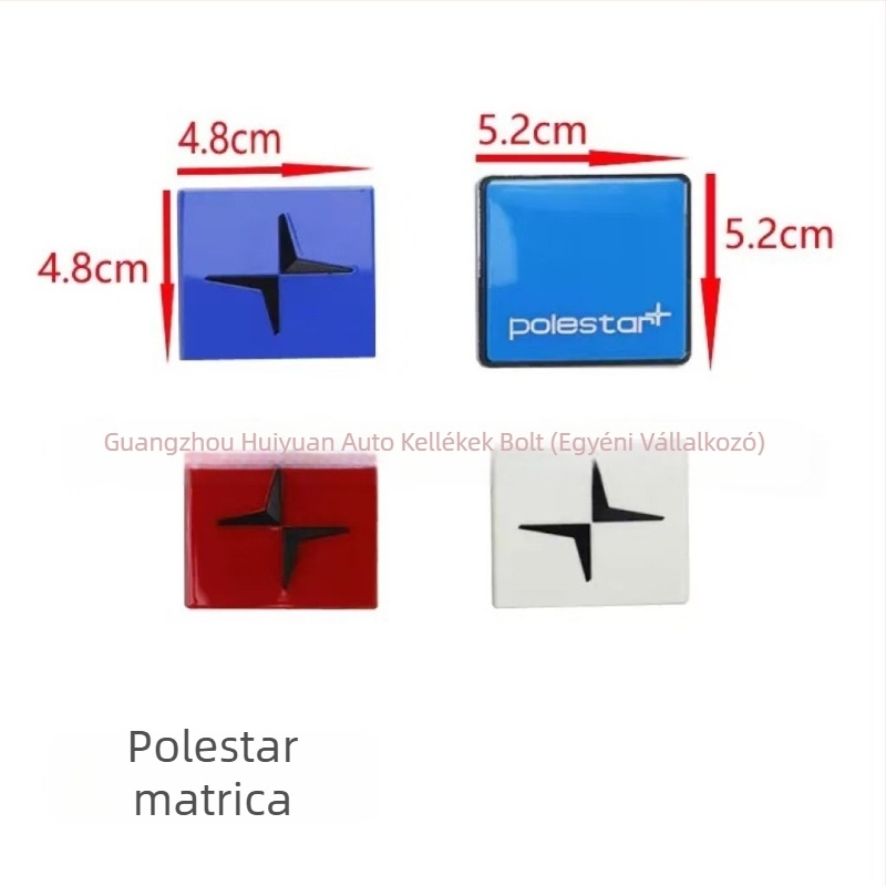 Autómatrica Volvo/Polestar: dekoratív címke a középső hálóhoz és a hátsó karosszériához, kettős használat — ABS anyag; ragasztóval történő felhelyezés; minta a képen látható; testreszabás elérhető