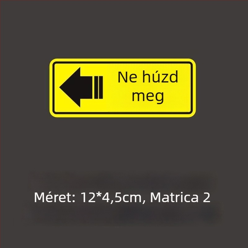 Hátsó ajtó matricája, PET anyag, szöveges minta, öntapadó hátoldal, testreszabható