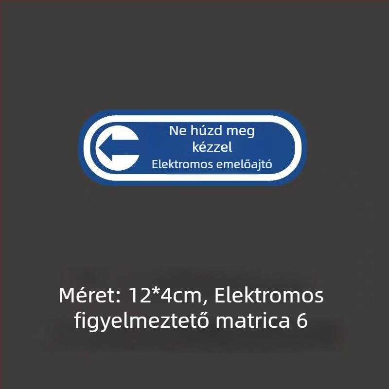 Hátsó ajtó matricája, PET anyag, szöveges minta, öntapadó hátoldal, testreszabható