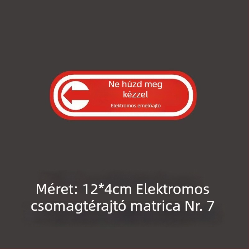 Hátsó ajtó matricája, PET anyag, szöveges minta, öntapadó hátoldal, testreszabható