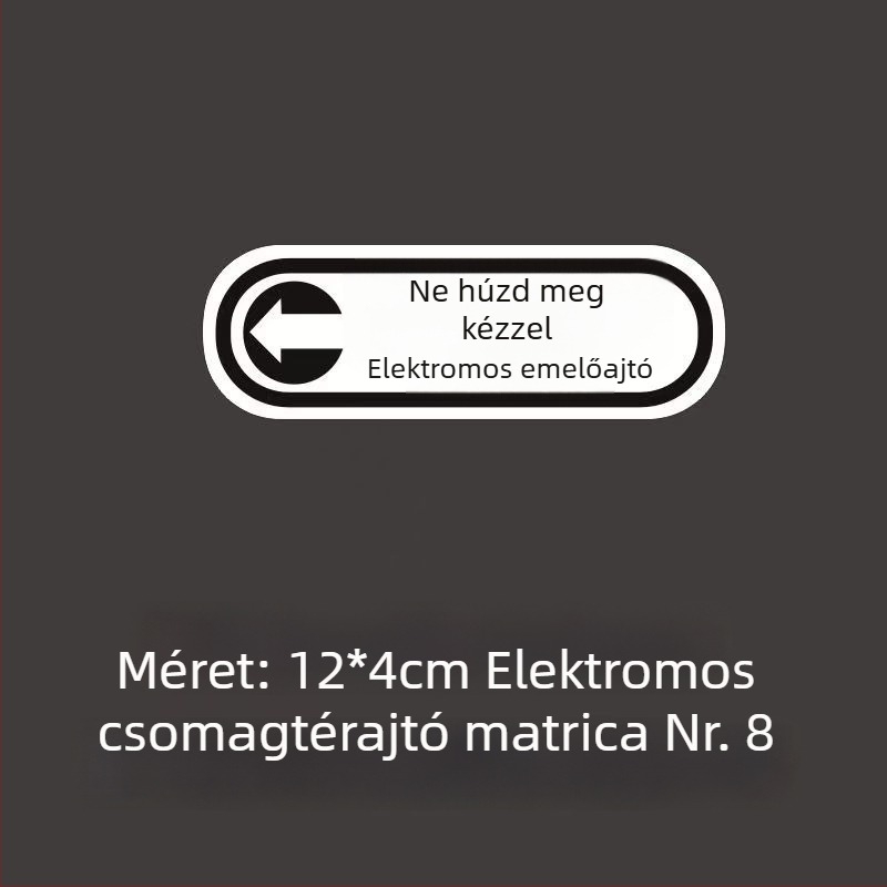 Hátsó ajtó matricája, PET anyag, szöveges minta, öntapadó hátoldal, testreszabható