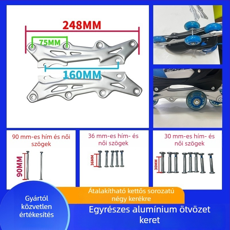 Gyerekeknek kés tartó roller cipőkhöz, egysoros, alumínium ötvözet banán tartó