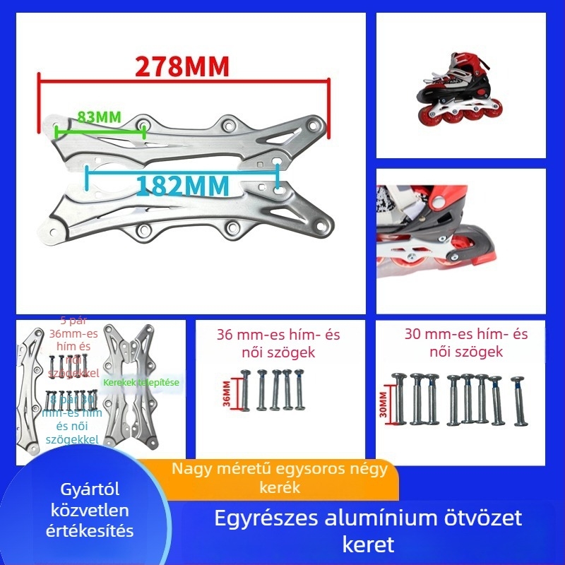Gyerekeknek kés tartó roller cipőkhöz, egysoros, alumínium ötvözet banán tartó