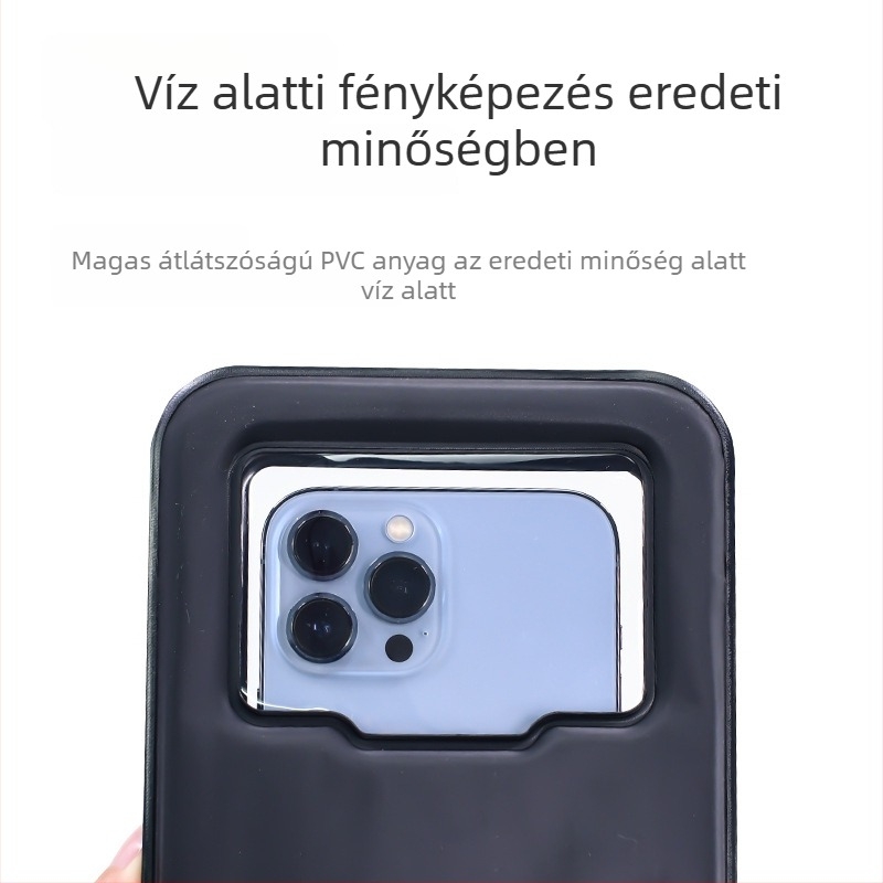 Vízálló, úszó telefontok érintőképernyőbarát zárással, átlátszó PVC tok, 1 telefon befogadása, testreszabható logó