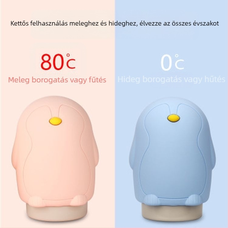 Szilikonból készült kézmelegítő, rajzfilm mintázatú, mikróhullámú sütőben melegíthető, vízzel tölthető, otthoni használatra, robbanásbiztos