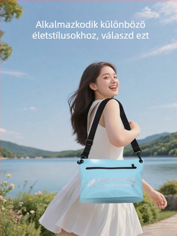 Kültéri vízálló crossbody táska szénszálas hálós anyaggal, ideális strandhoz, kempingezéshez és fotózáshoz