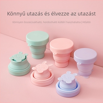 FaSoLa összecsukható szilikon pohár, teleszkópos kialakítás, kültéri használatra, hordozható