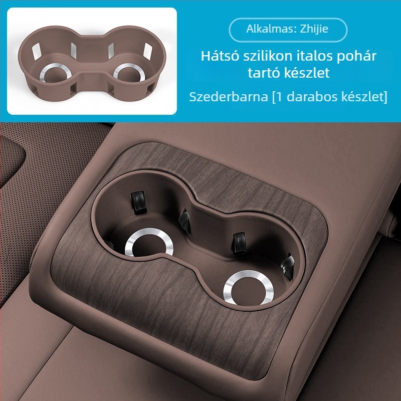 R7 központi konzol pohártartó párna, szilikon, testreszabható, logó nélküli, Car cool
