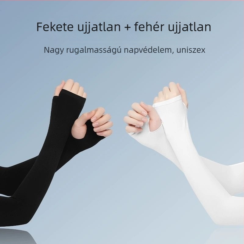 Jégselyem ujjvédők napvédő, nyári kerékpározáshoz, légáteresztő, UV védelem, nőknek, felirat nélküli