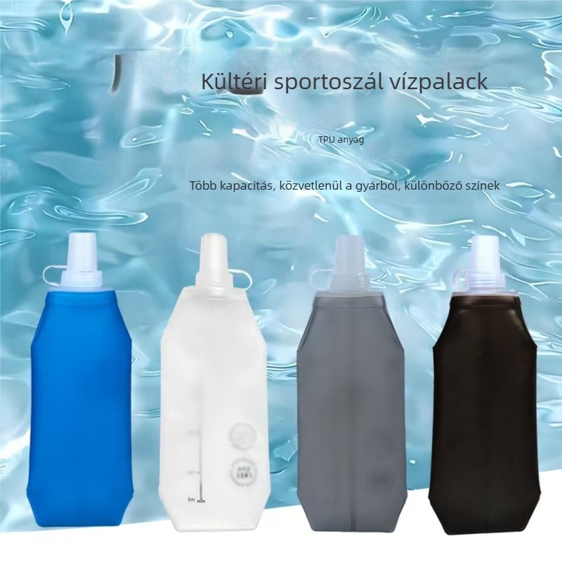 Összecsukható kültéri hidratáló tasak – TPU/EVA, 250–500 ml, túrázásra, kerékpározásra és kempingezésre
