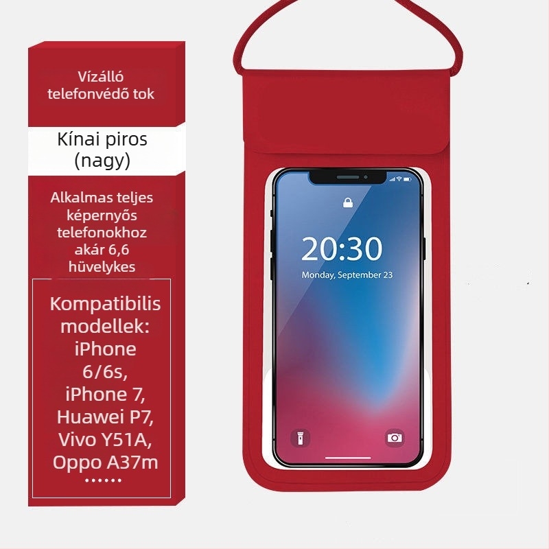 PU bőr telefon tok, vízálló, érintőképernyővel, univerzálisan kompatibilis Huawei és Apple, víz- és porálló