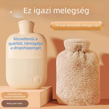 Forróvíz-palack, vastagított, robbanásbiztos kialakítás, derék- és hasi melegítő, kézmelegítő, plüss aranyos, különböző méretek