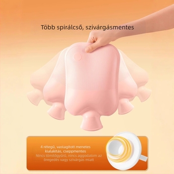 Forróvíz-palack, vastagított, robbanásbiztos kialakítás, derék- és hasi melegítő, kézmelegítő, plüss aranyos, különböző méretek