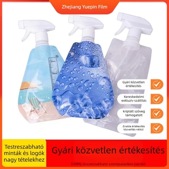 Összecsukható öntöző tasak, hordozható, 500 ml kapacitás, önállóan álló, növényekre szóró fúvóka