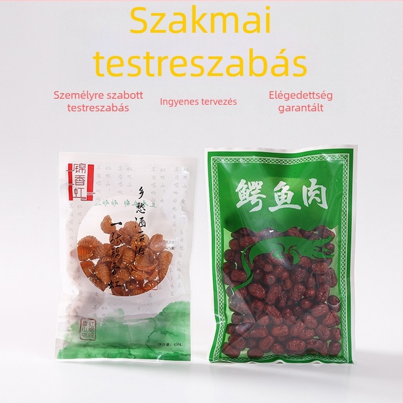 Poliészter vákuum tasak élelmiszer-tároláshoz, átlátszó, négyszögletes vagy téglalap alakú