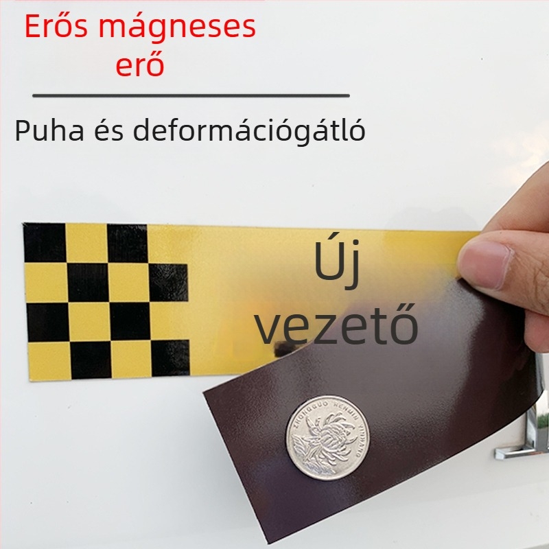 Mágneses autójelző matrica fényvisszaverő figyelmeztetéssel kezdő sofőrök részére a biztonságos követési távolság fenntartásához